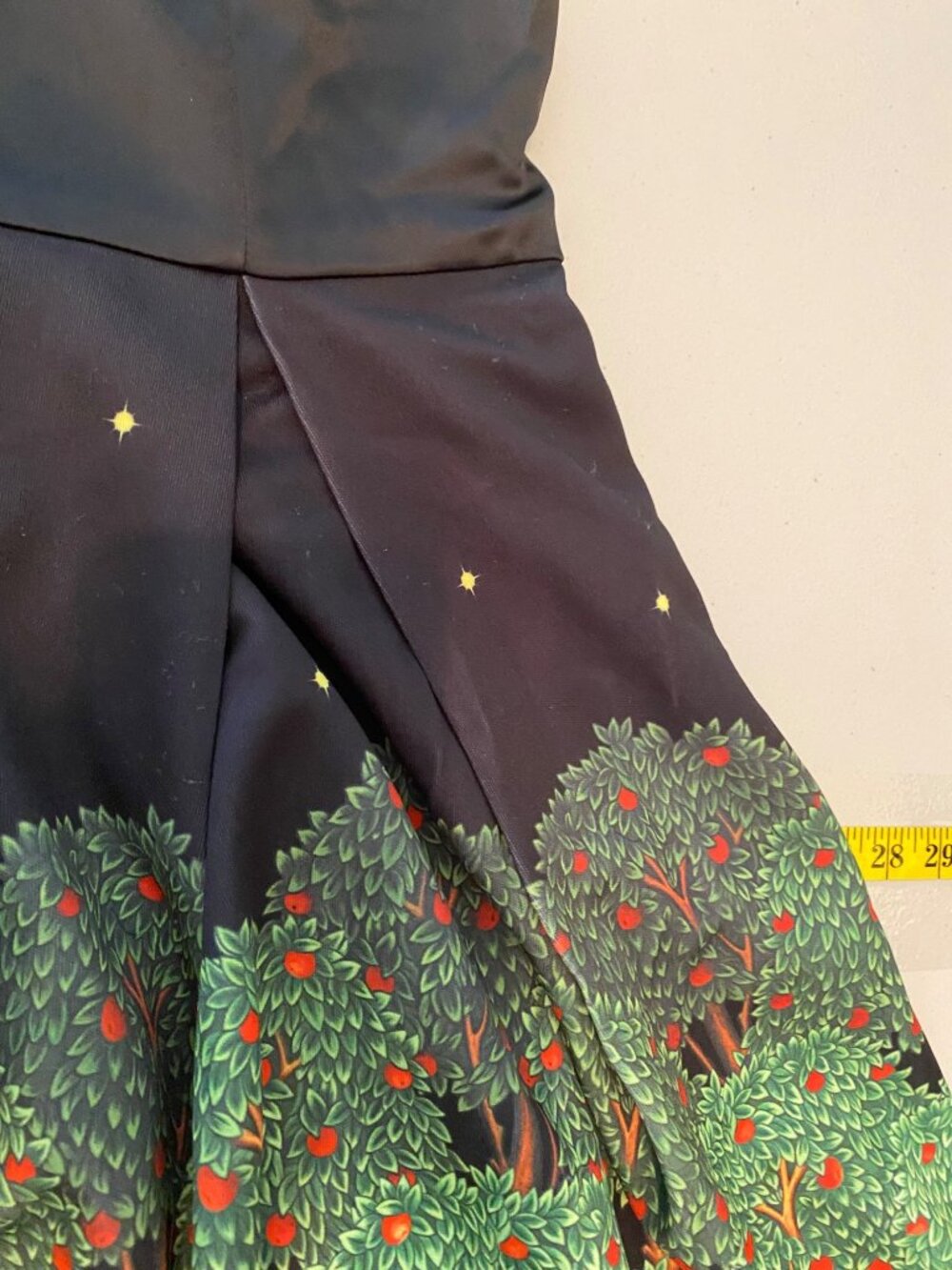 NWT Collectif Vintage Halter Black Dress Fruit Tree Forest Night Stars Print XL - Picture 10 of 11